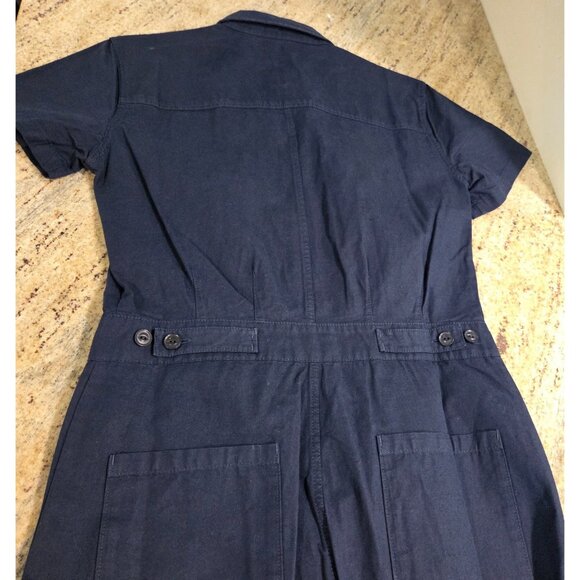 New! Outerknown Jumpsuit Organic Cotton Linen Women XS Blue Pockets Coverall - Picture 14 of 16